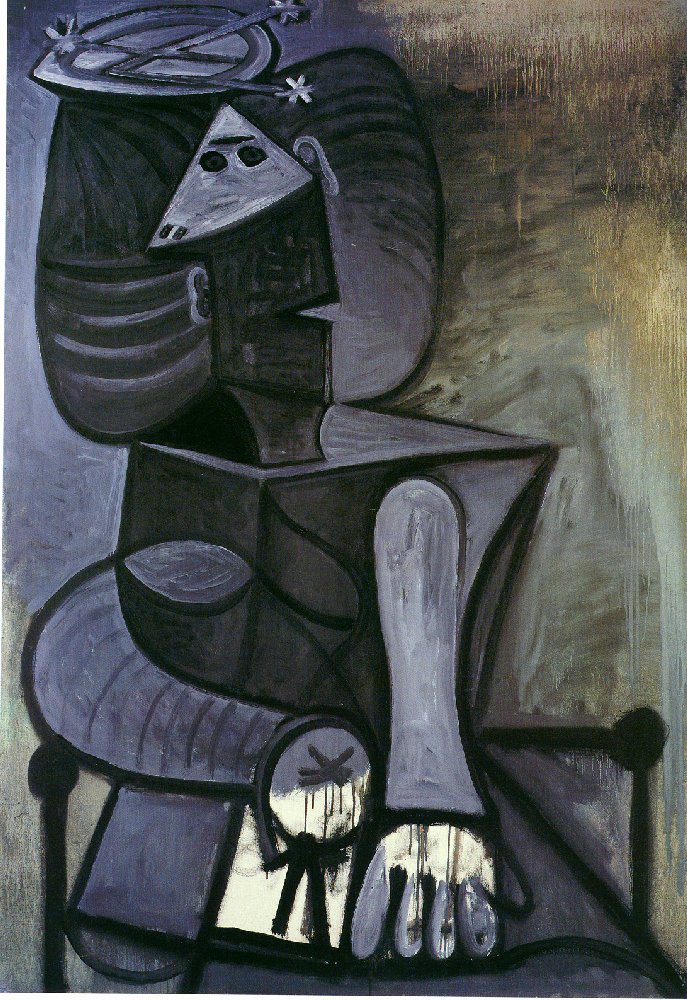 Picasso Seated woman with flat hat 1945